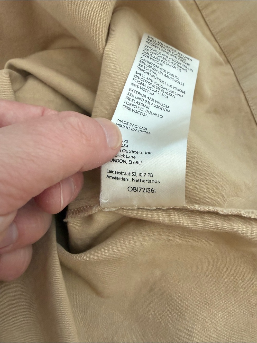 Anthropologie Slim Column Maxi Skirt Tan Linen Blend Front Slit Pockets Size 4 - Picture 15 of 16
